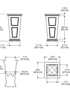 Fairfield Self-Watering Tall Patio Planters, 28” -Optimal Garden Care 39342 15V tif