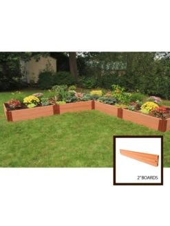 Classic Sienna Raised Garden Bed "L" Shaped With 2" Boards -Optimal Garden Care 8588255 01v sienna composite raised garden bed 2 inch l shaped