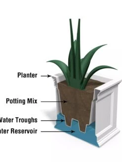Fairfield Self-Watering Patio Planters, 20” X 36” -Optimal Garden Care 8588417 17V tif