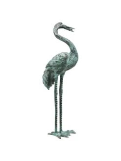 Bronze Crane Statues, Large -Optimal Garden Care 8589918 001v