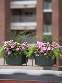 Self-Watering Saddle Railing Planter, 16" -Optimal Garden Care 8592175GR 2430 tif