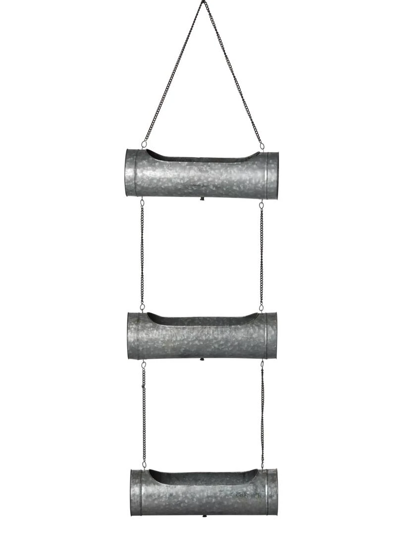 Galvanized Hanging Triple Planter 8 Galvanized Hanging Triple Planter - Image 6