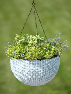 Weave Self-Watering Hanging Basket, 14" -Optimal Garden Care 8596490 10307 tif
