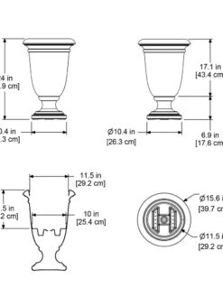 Ellington Self-Watering Urn Planter, 24" -Optimal Garden Care 8600110 11V tif