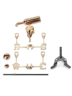 Wine Bottle Cottage Copper Weathervane With Roof Mount -Optimal Garden Care 8600383 03v