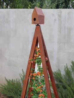 Bird Bungalow + Akoris Garden Tuteur Sr. -Optimal Garden Care 8600538 06v bird bungallow akoris garden tuteur oxide