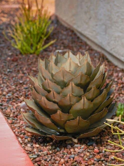 Desert Steel Artichoke Agave Sculpture -Optimal Garden Care 8610761 042v