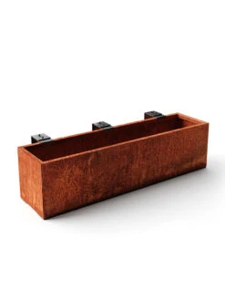 Veradek Metallic Series Corten Steel Railing Planters -Optimal Garden Care 8611611 05v