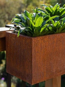 Veradek Metallic Series Corten Steel Railing Planters -Optimal Garden Care 8611614 03v