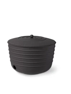 Matte Black Ribbed Hose Pot With Lid -Optimal Garden Care 8611991 5867 tif