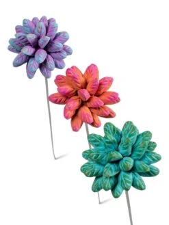 Dahlia Flower Garden Stakes Set -Optimal Garden Care 8612055 5955 tif