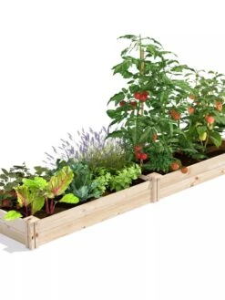 Pine Raised Garden Bed, 2' X 8' -Optimal Garden Care 8612243 02V jpg