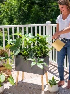 Ava Self-Watering Rectangular Planter -Optimal Garden Care 8612691 0011