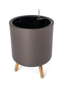 Ava Self-Watering Round Planter -Optimal Garden Care 8612692 298 ava self watering round planter coffee