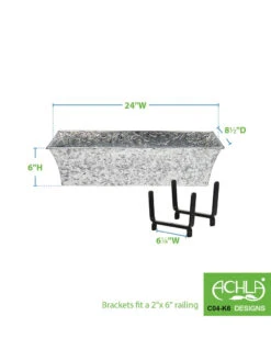 Achla Designs Handrail Flowerbox Bracket Kit For Rail -Optimal Garden Care 8612884 02v