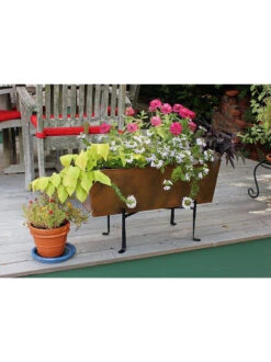 Achla Designs Copper Flower Box With Folding Stand -Optimal Garden Care 8612914 04v