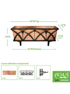 Achla Designs Rockwood Window Box -Optimal Garden Care 8612918 03v