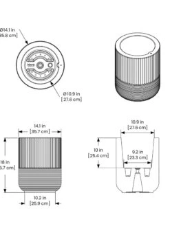 Arden Round Planter -Optimal Garden Care 8613267 01V tif