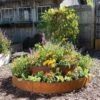 Birdies™ Corten Steel Round Raised Bed, Large, Low -Optimal Garden Care 8613290 0099 birdies corten steel tiered round raised bed kit