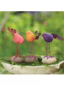 Birds On Stones Set -Optimal Garden Care 8613371 01V 3 4